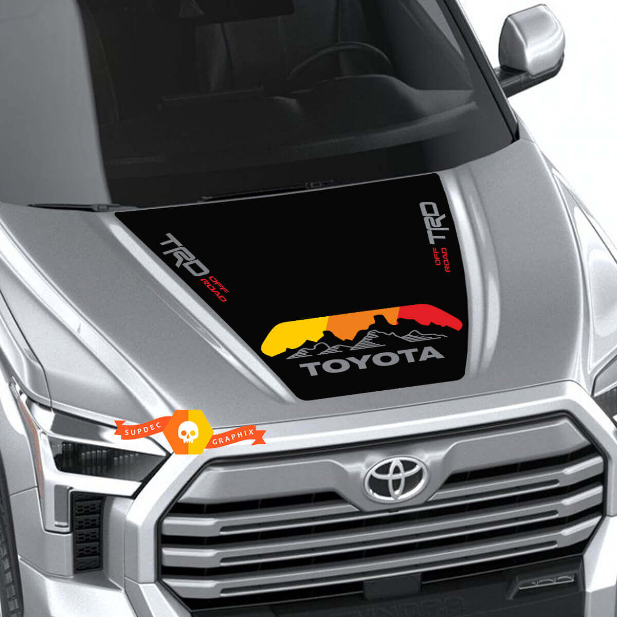 Nieuwe Toyota Tundra 2022 Hood TRD SR5 Vintage Wrap Decal Sticker Graphics SupDec Design
