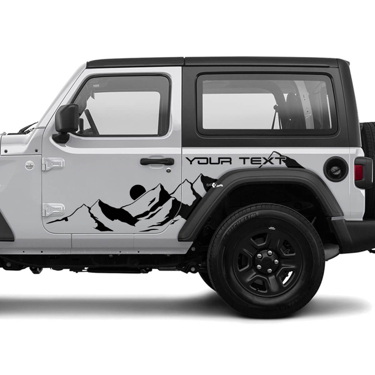 2 Nieuwe JEEP Wrangler Deur Decal Sticker Maan Bergen zij Graphics Decal Sticker

