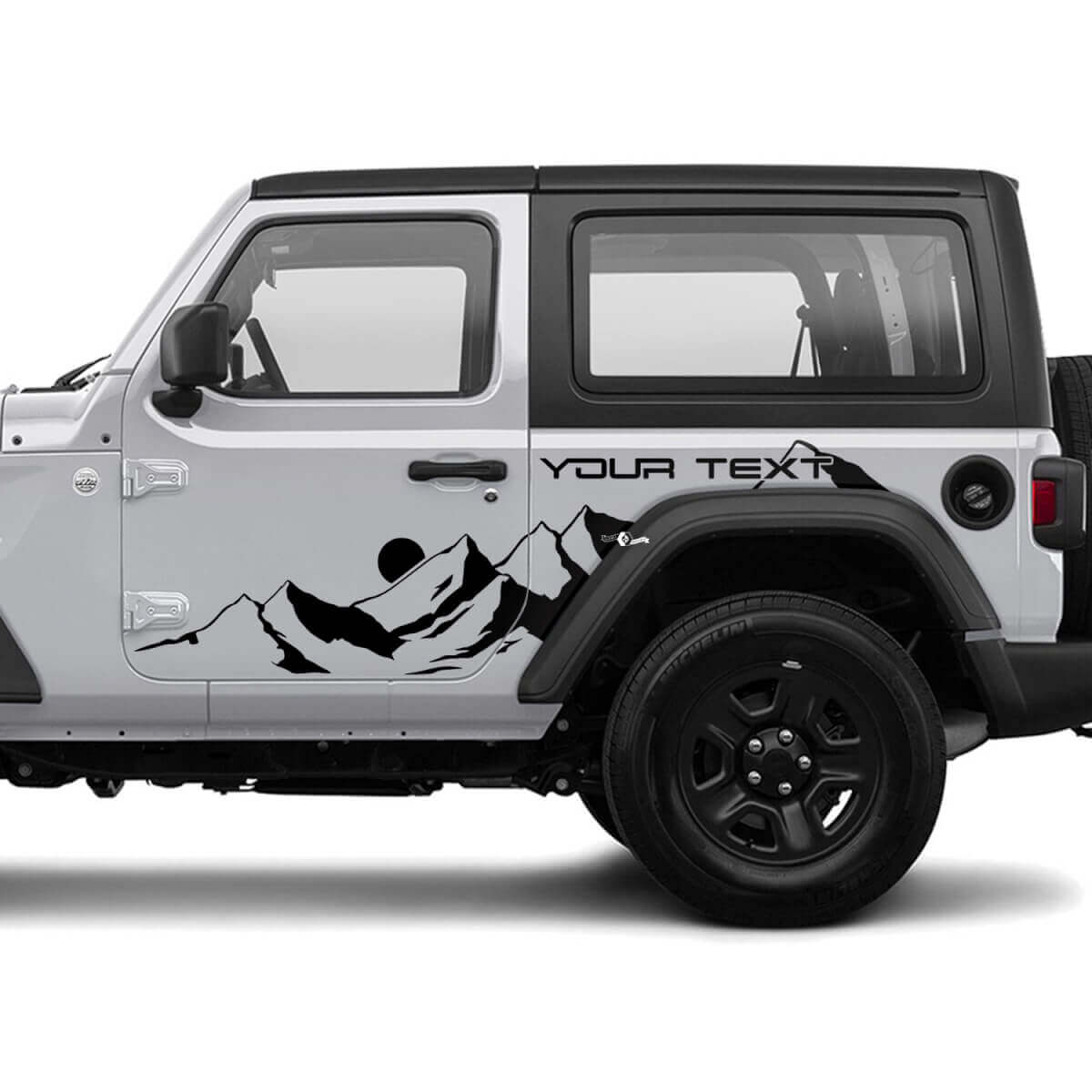 2 Nieuwe JEEP Wrangler Deur Decal Sticker Maan Bergen zij Graphics Decal Sticker
