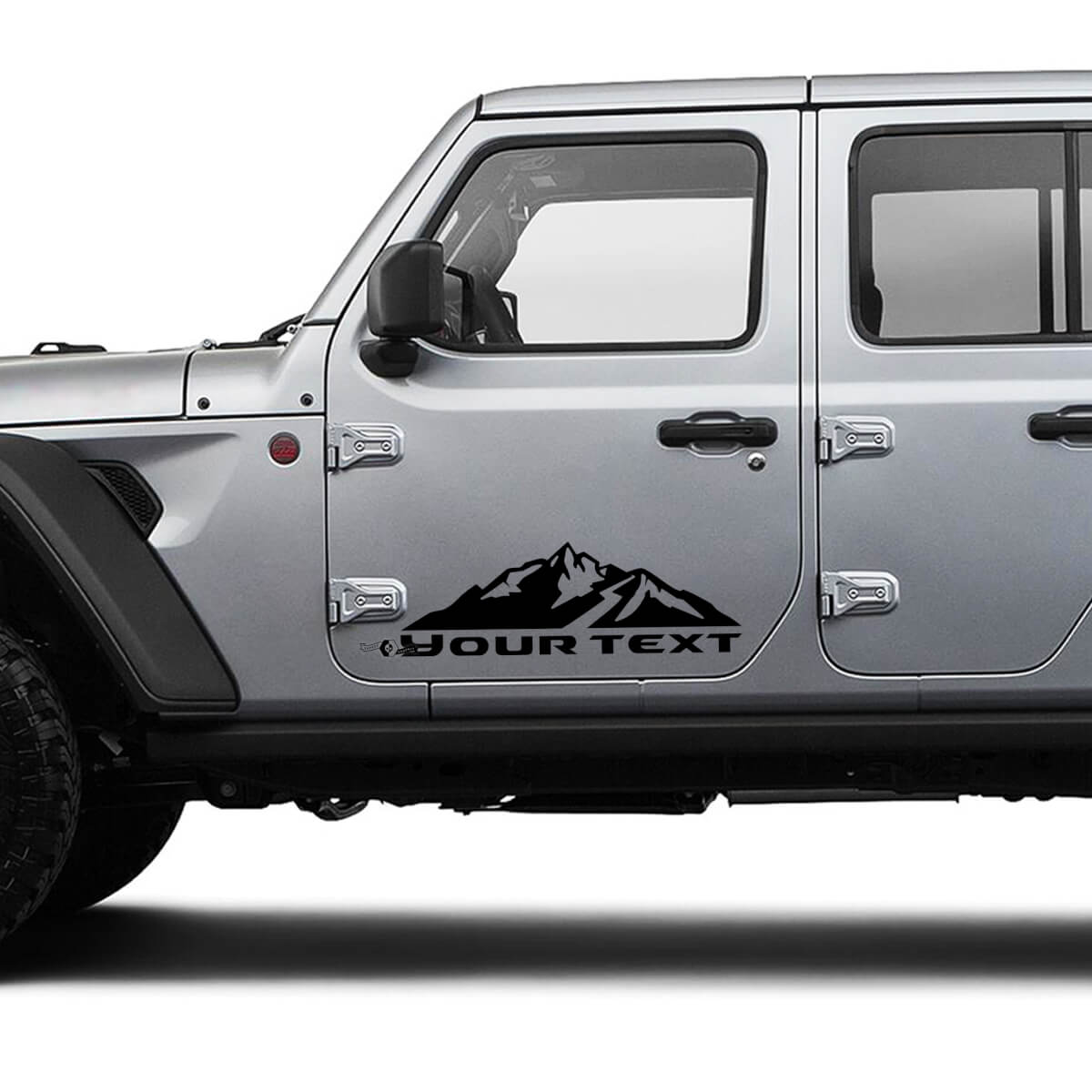 Mountains Aangepaste Tekst Deur Vinyl Grafische Decal Sticker voor Jeep Gladiator