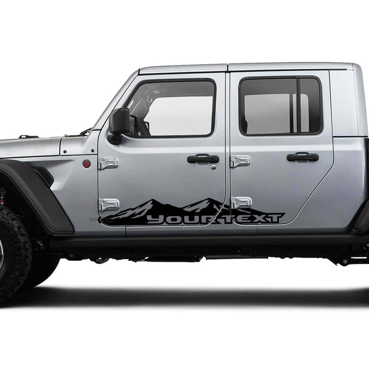 Mountains Grote Aangepaste Tekst Deur Vinyl Grafische Decal Sticker voor Jeep Gladiator