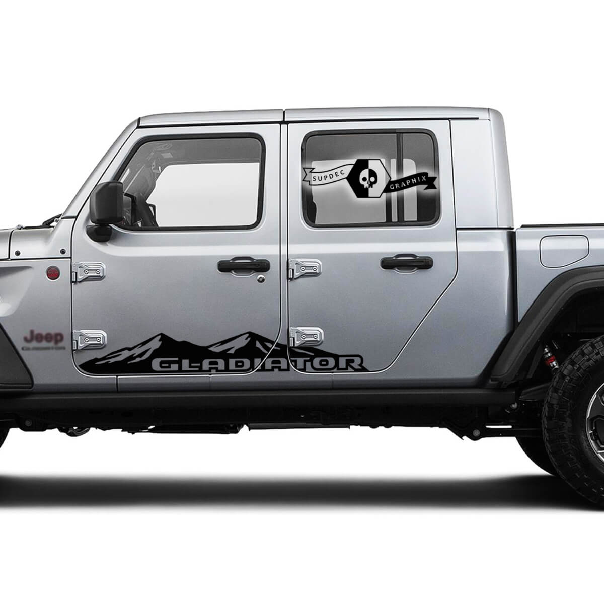 Paar Jeep Gladiator Deuren Mountains Big Vinyl Graphics Decal Sticker