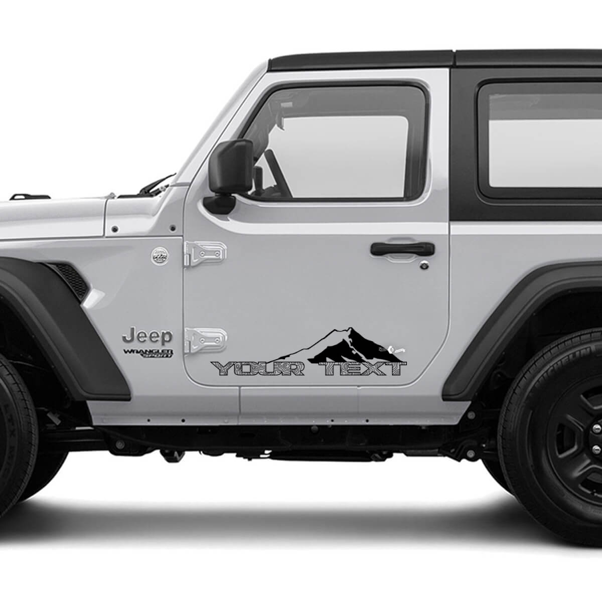 2 Nieuwe JEEP Wrangler Deurbergen Topografische Kaart zijdelings Invert Grafische Decal Sticker
