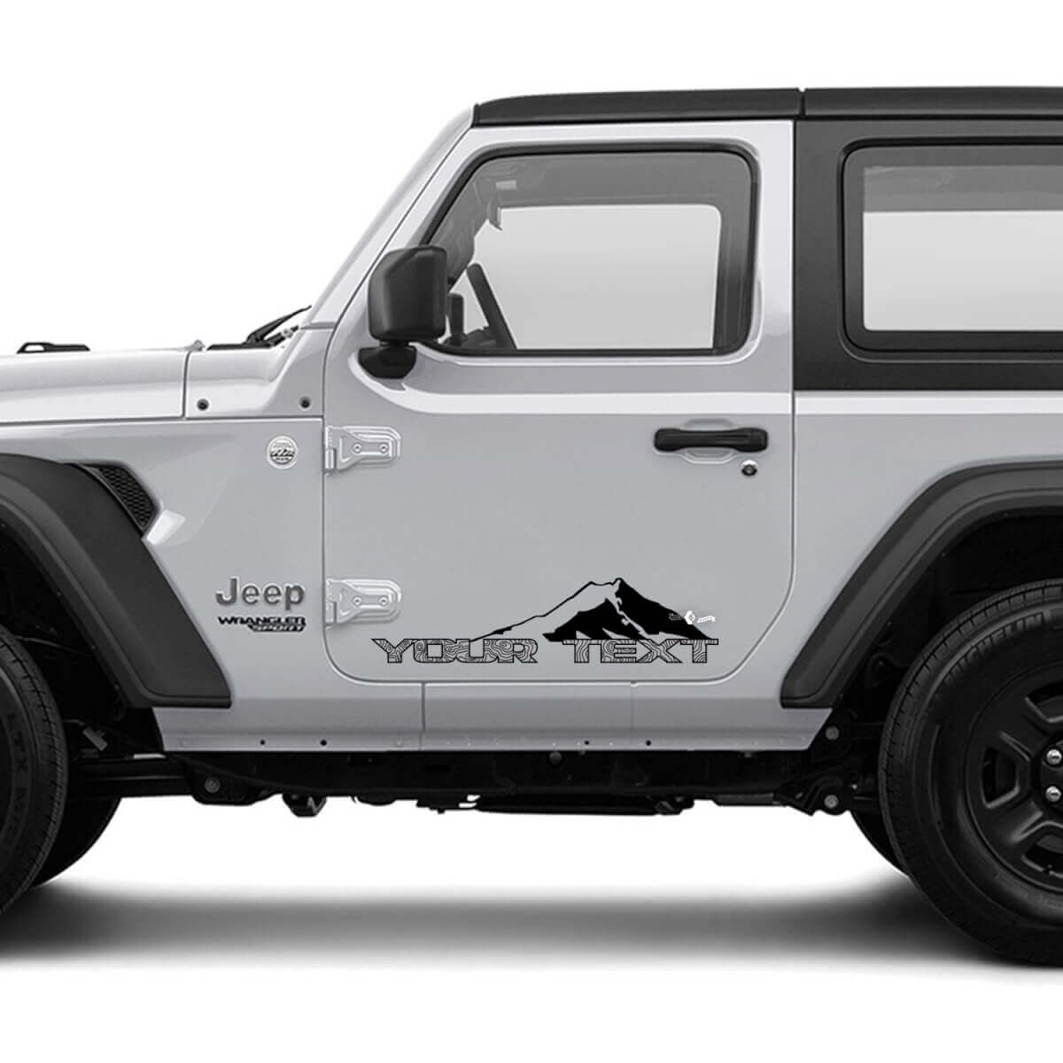 2 Nieuwe JEEP Wrangler Deurbergen Topografische Kaart zijdelings Invert Grafische Decal Sticker
