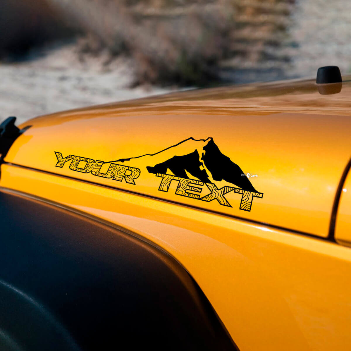 2 Nieuwe JEEP Wrangler motorkap bergen Topografische kaart zij-invert grafische sticker
