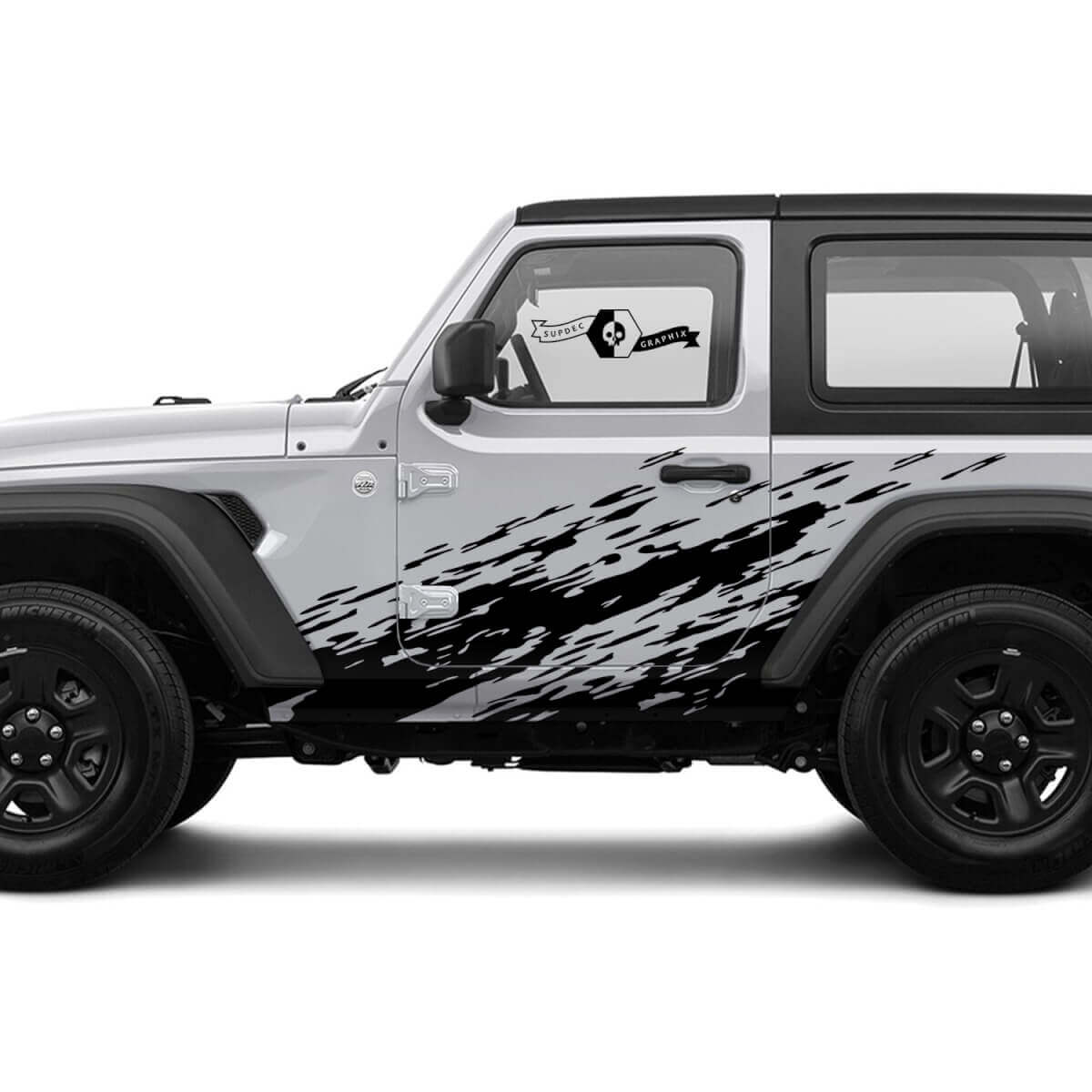 Modderspet Zijdeur Vinyl Decal Kit voor Jeep Wrangler
