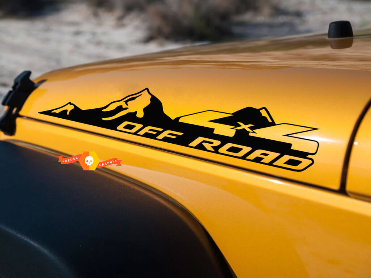2 Nieuwe JEEP Wrangler motorkap sticker 4x4 off-road Bergen zijde Graphics Sticker
