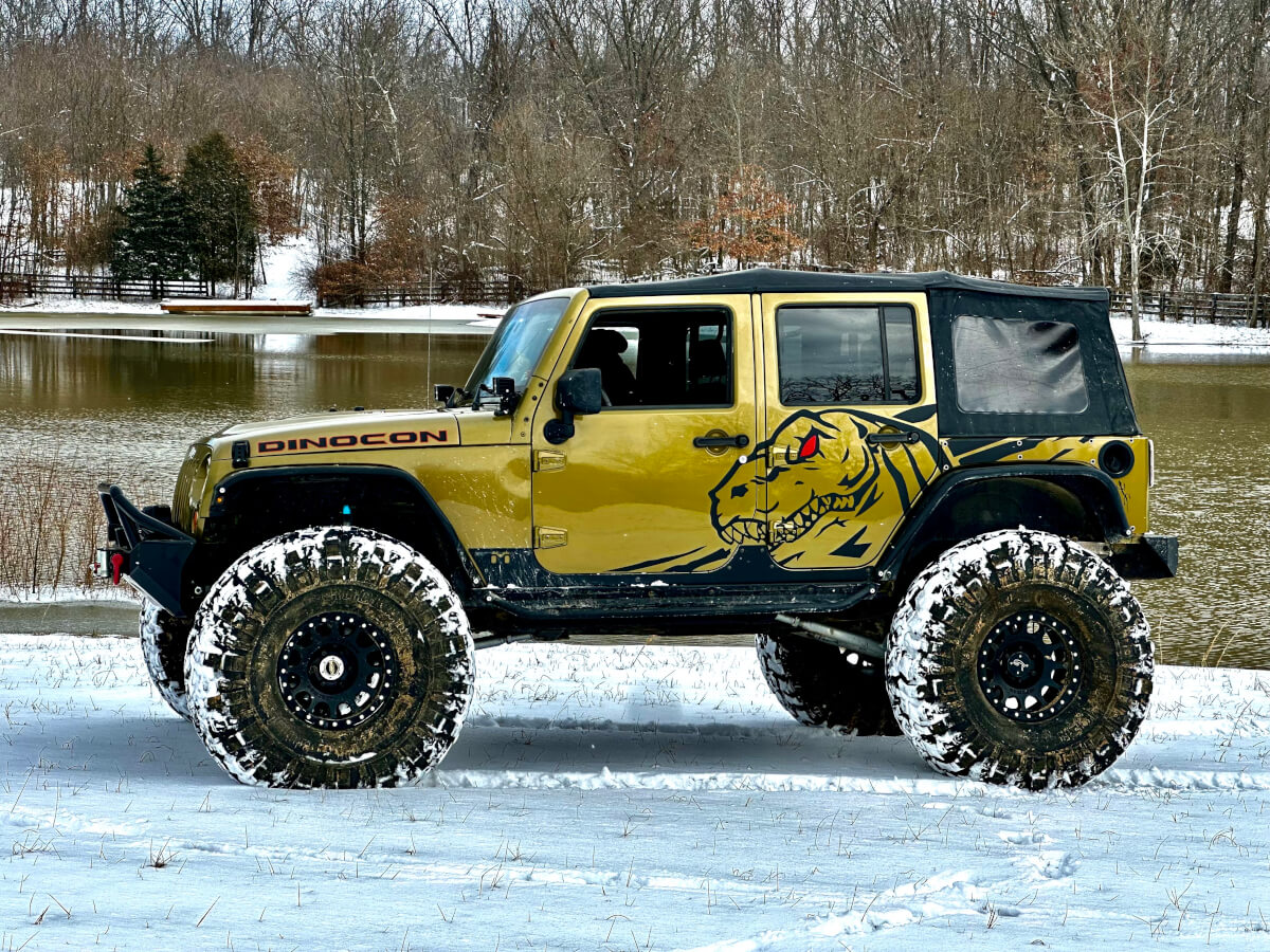 Dinocon T-Rex Trex Dinosaur Rex Side Decal voor Jeep Wrangler 2 Deuren Sticker
