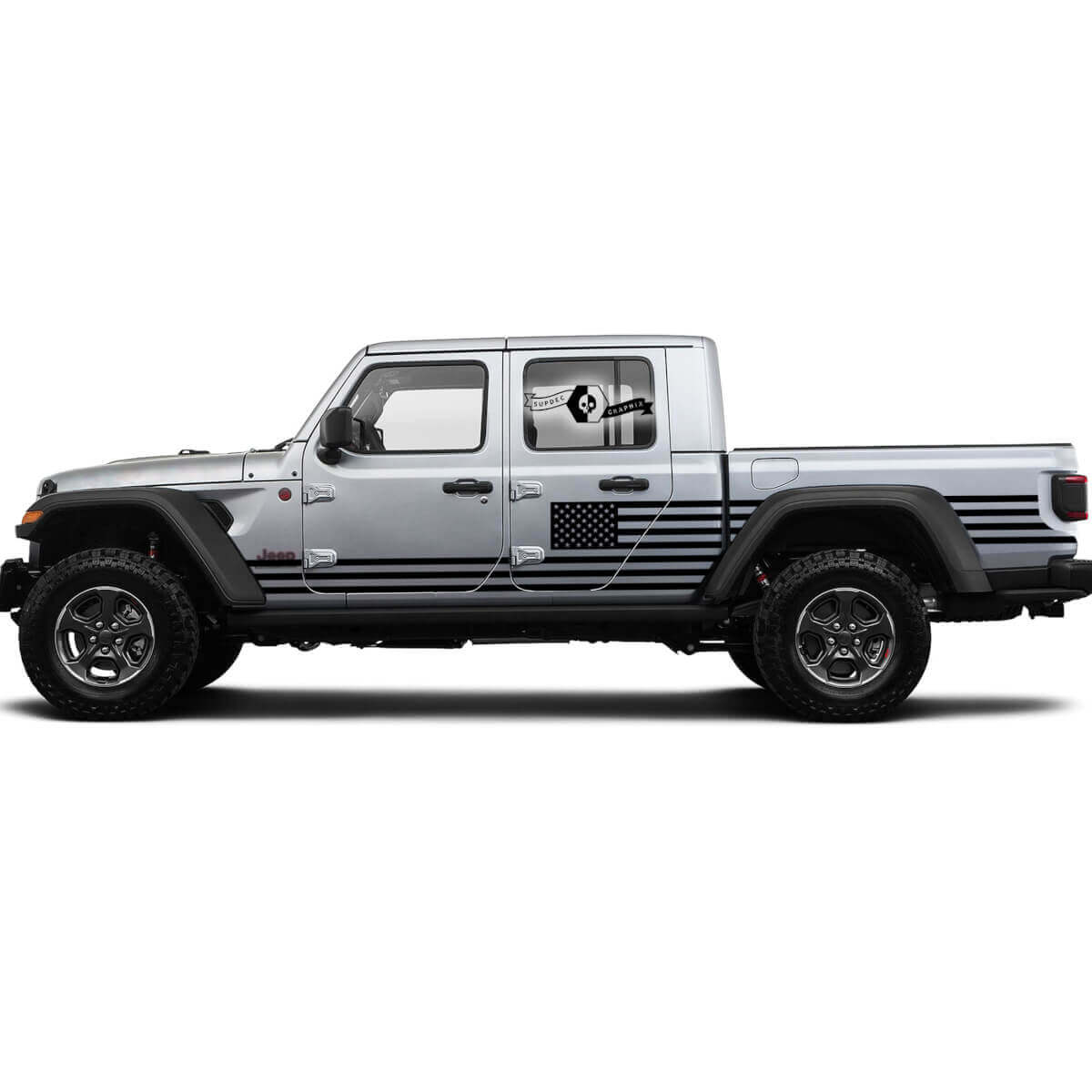 Paar Jeep Gladiator Deuren USA Vlag Vinyl Graphics Decal Sticker
