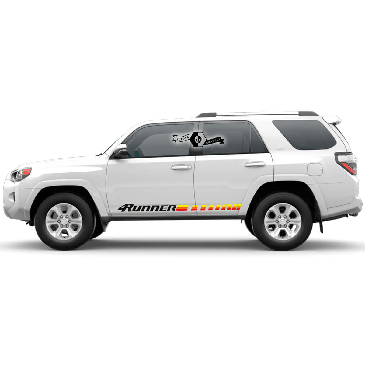 Checkerboard Retro Stijl Strepen Logo Deur Vinyl Decal Sticker Voor Toyota 4Runner