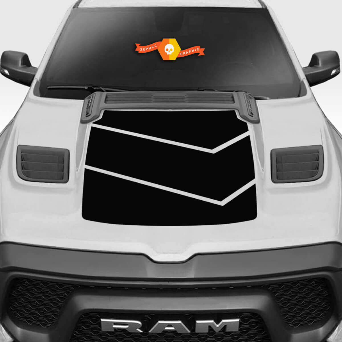 Dodge Ram Rebel 2019 2020 2021 2022 Motorkap Vinyl Decal Sticker Grafisch Pakket
