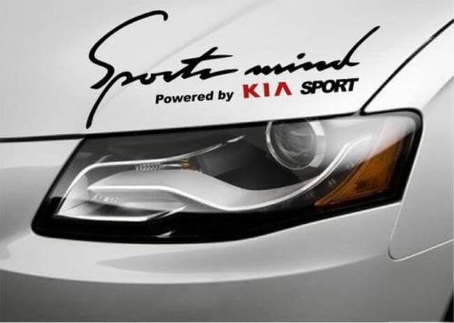 Sports Mind Powered by Kia Motorkap Vinyl Sticker Set Voor Kia Auto's