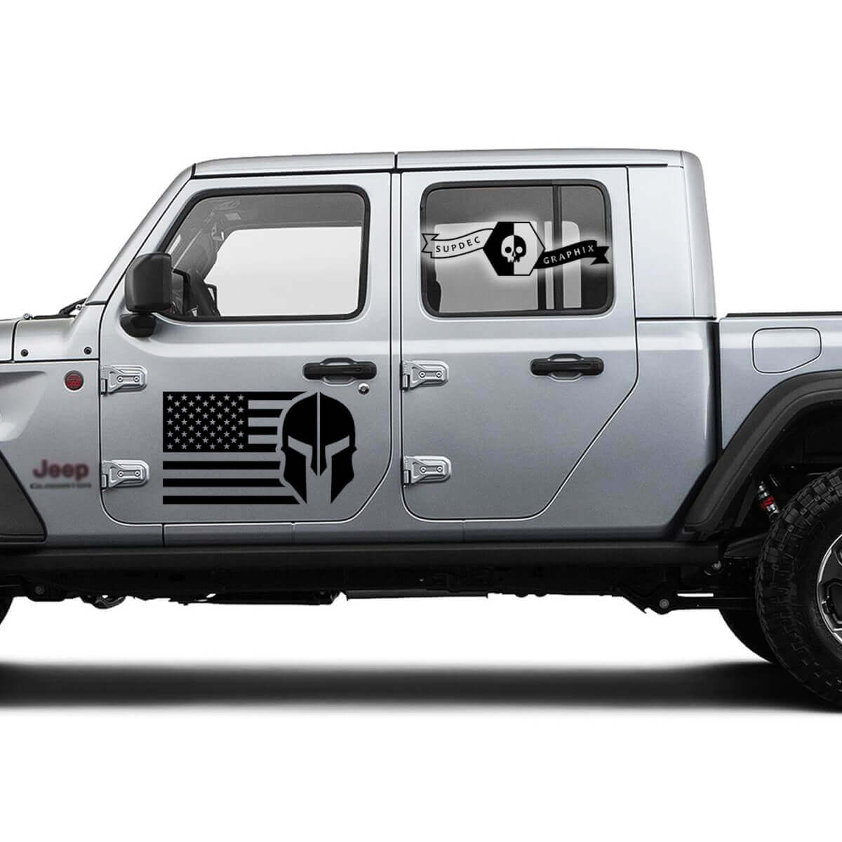 Paar Jeep Gladiator USA Vlag Deur Gladiator Logo Vinyl Graphics Decal Sticker
