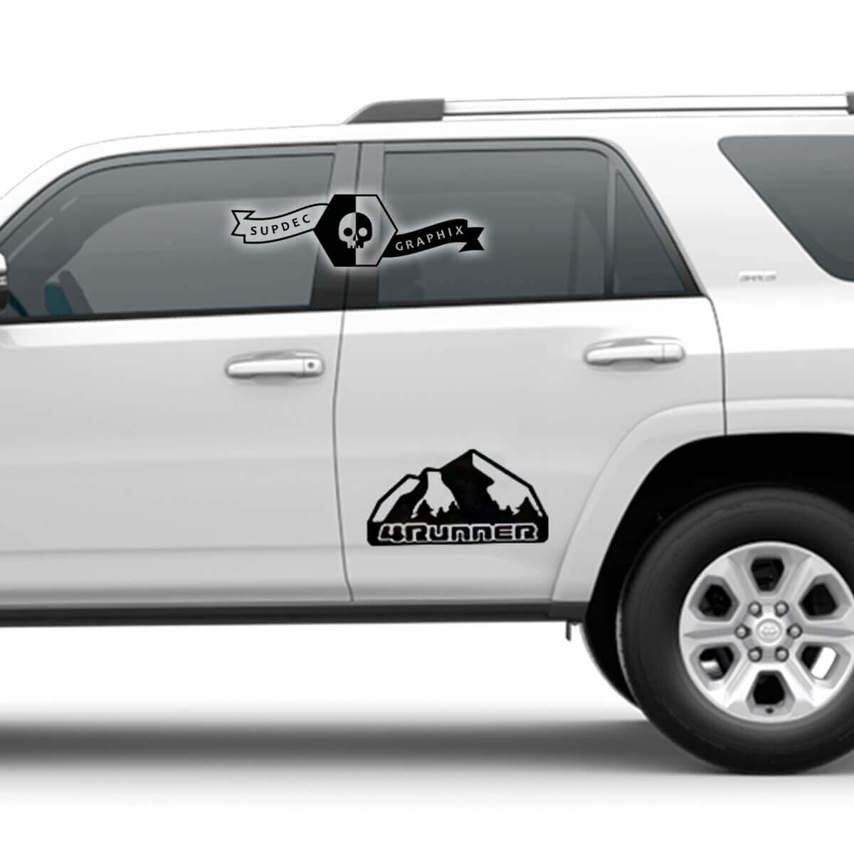 2x 4Runner 2023 Zijdeuren Vinyl Logo Bergen Decals Stickers passend voor Toyota 4Runner TRD

