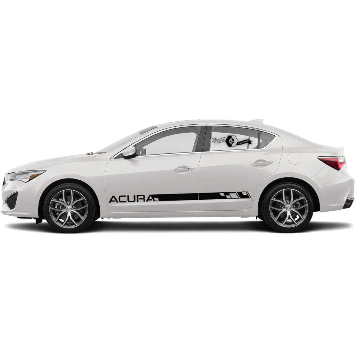 Gemerkt Vinyl Zijstrepen Decal Set voor Acura Auto's