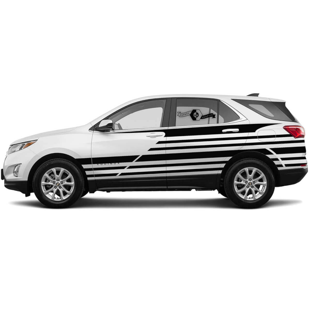 Paar 2021 Zijstreep Chevrolet Equinox SPLASH WRAP Graphics Decals Vinyl Decal Sticker
