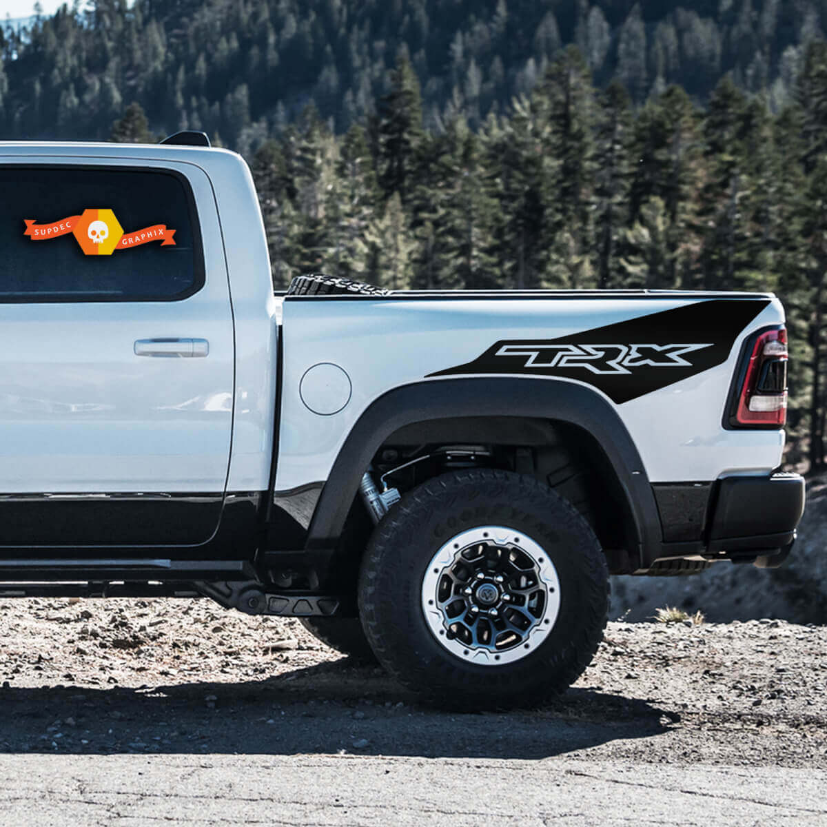 TRX-stijl Achterzij Vinyl Stickers voor Dodge Ram Rebel TRX