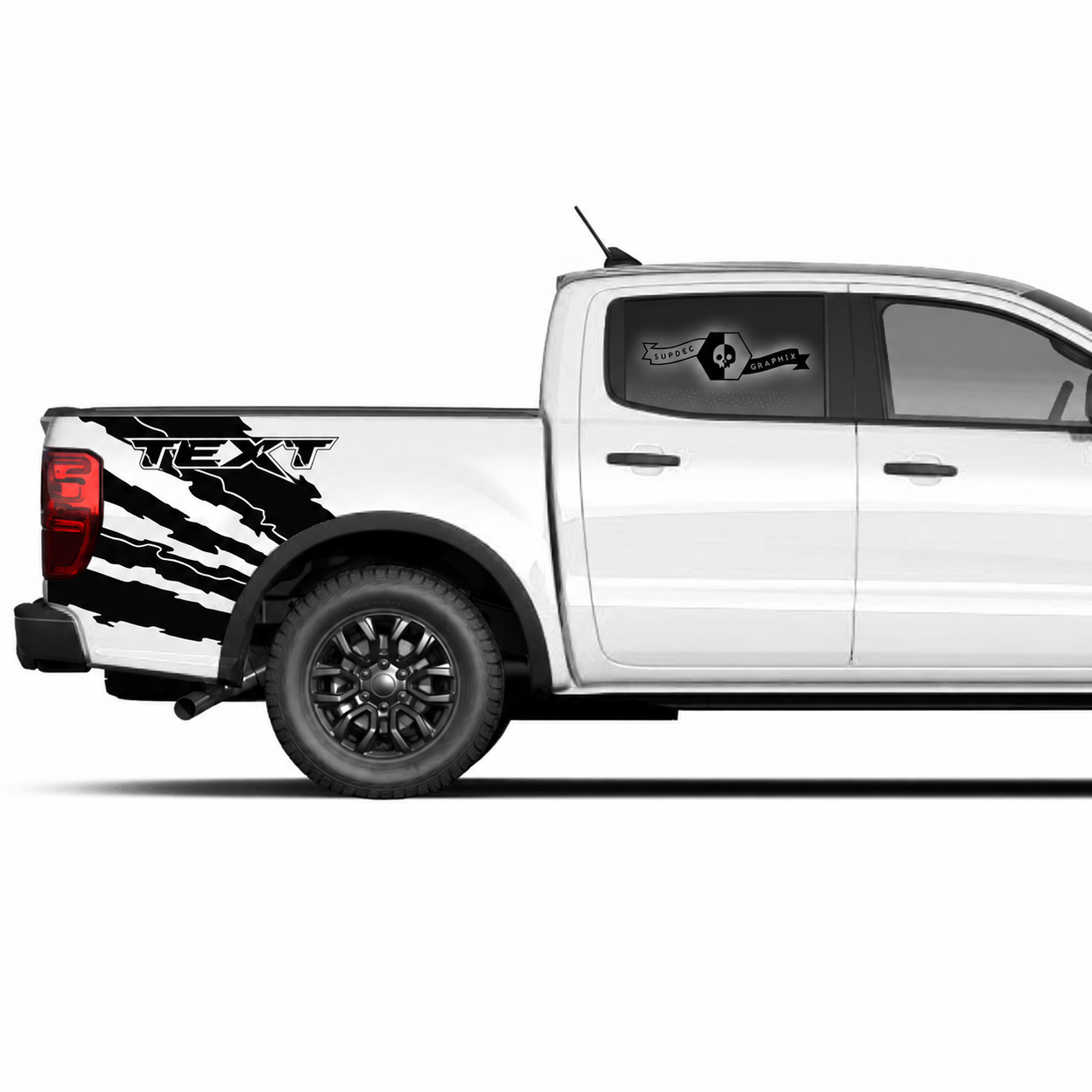 Aangepaste Tekst Kras Klauwen Zijbed Graphic Decal Sticker Set van 2 voor Musclecar vrachtwagen power truck 2022