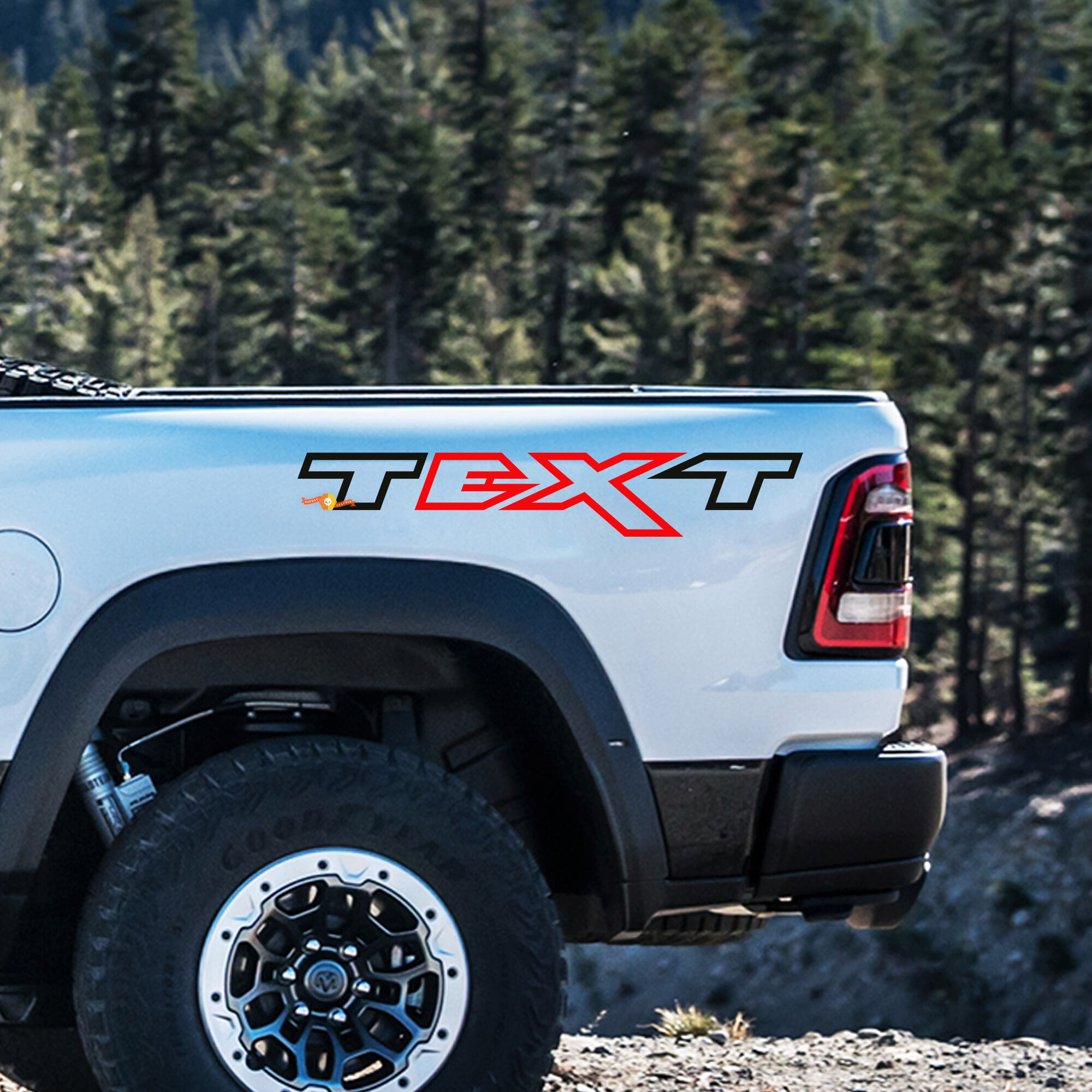Aangepast Tekstomtrek Stijl Bedside Vinyl Decal Kit voor Dodge Ram 1500 TRX
