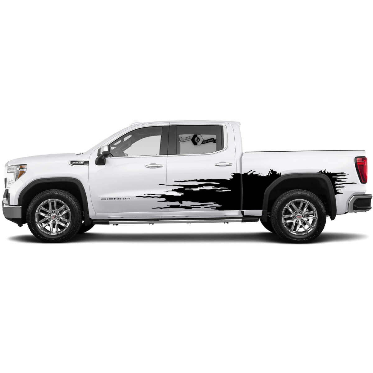 Stel Decals Sticker Modderspatkit voor GMC Sierra 1500 Deuren Zijkant Vinyl Stickers Decal Grafisch
