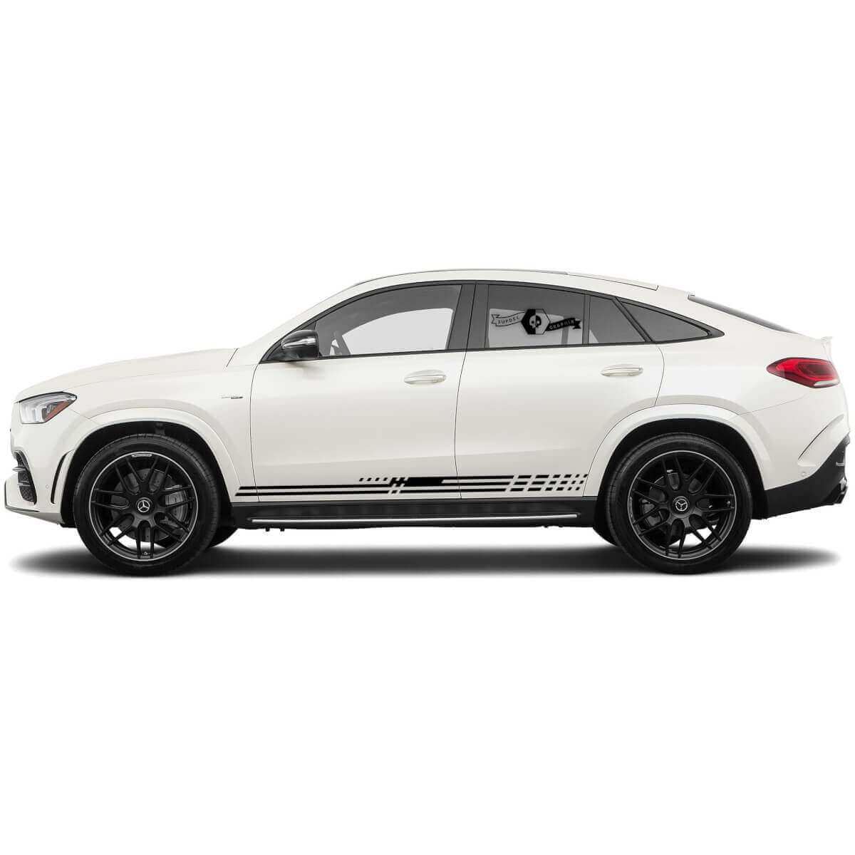 2 Moderne Strepen Rocker Panel Sticker voor 2022 Mercedes Benz GLE Zijkant Vinyl Stickers Decal Grafisch
