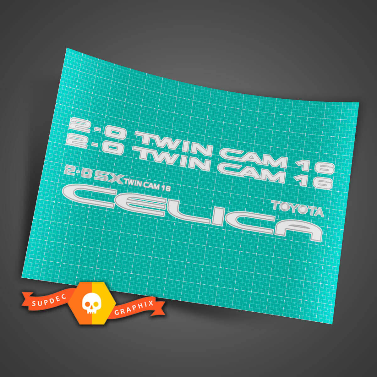 2.0 SX Twin Cam 16 Vervangingsset Zijkant Vinyl Decal voor Toyota Celica