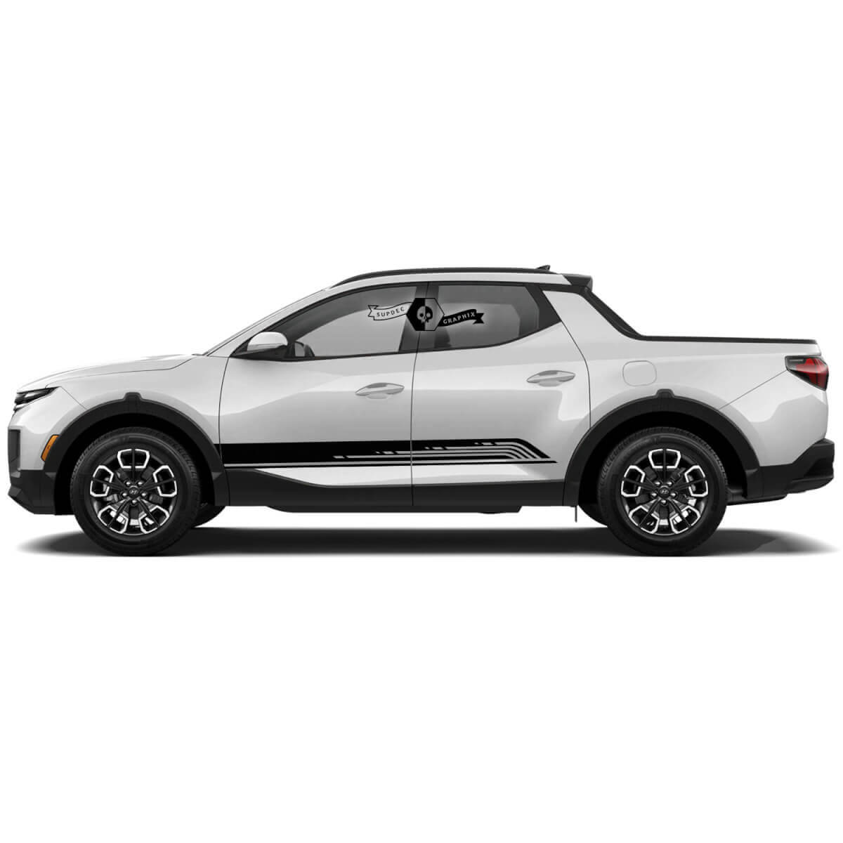 2x Hyundai Santa Cruz Rocker Panel Stripe Logo Side Vinyl Stickers Decal grafische kit