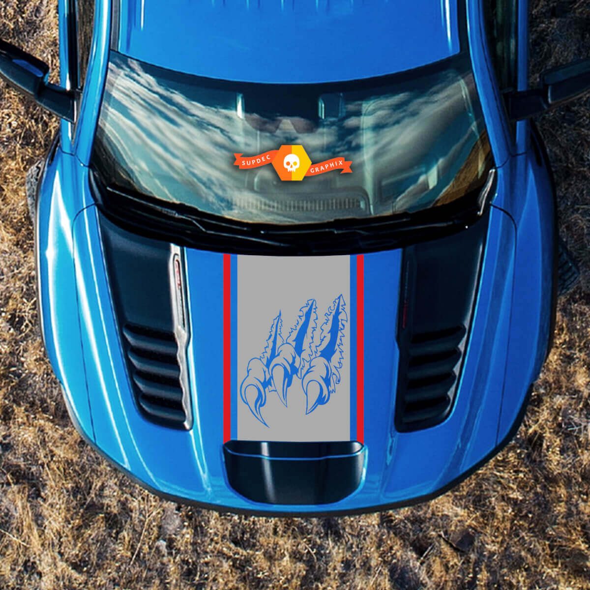 Nieuwe Scratch Claws Hood Musclecar truck power truck 2022 2 kleuren Side Bed Graphics Decal sticker
