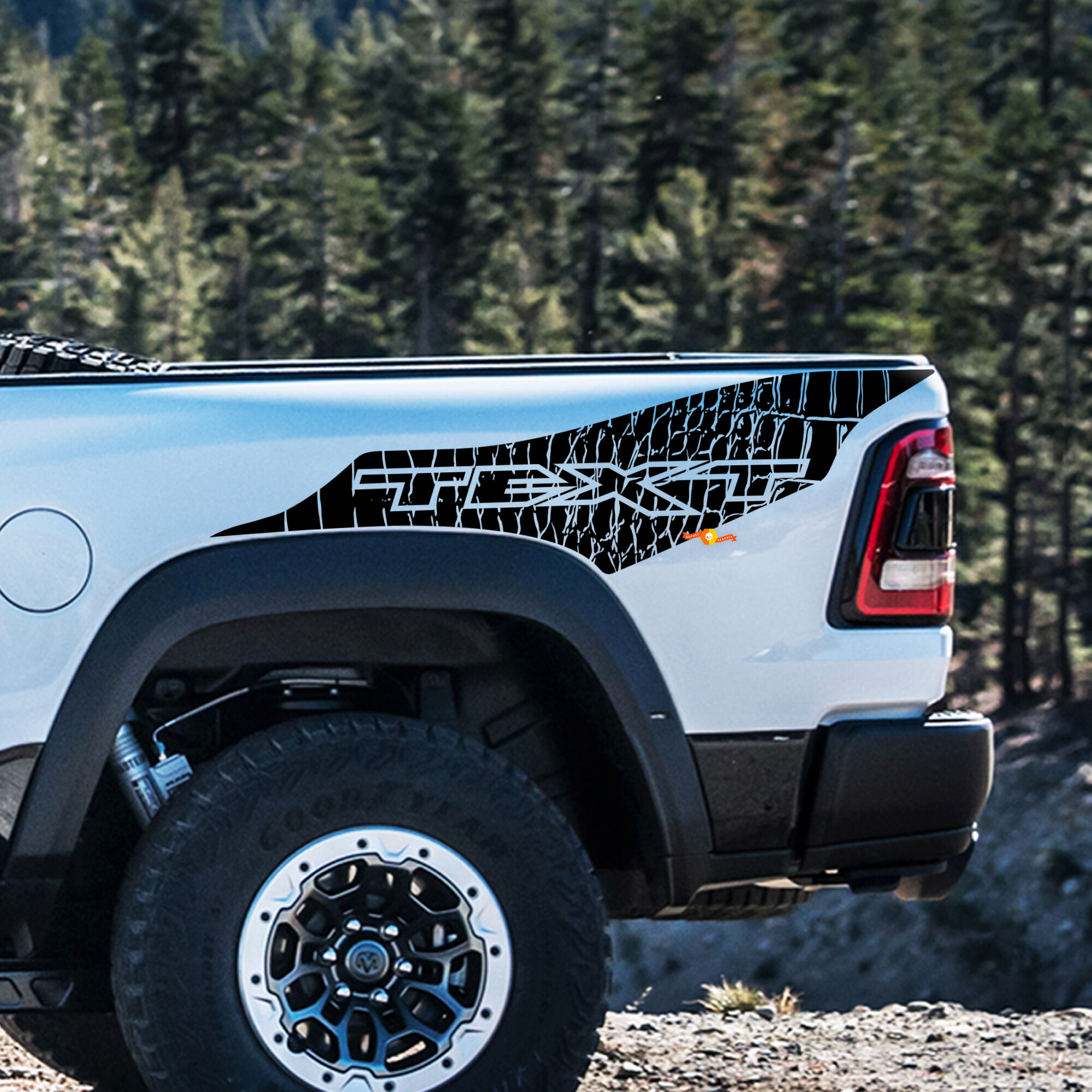 Dinosaur Skin Custom Tekst Vinyl Decal Kit voor Dodge Ram Rebel 1500 TRX