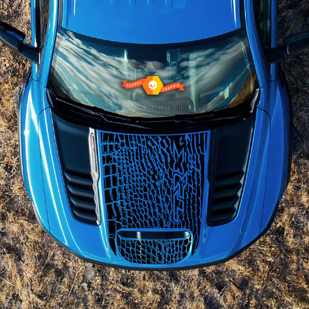 TRX Dinosaur Skin Motorkap Vinyl Sticker voor Dodge Ram Rebel 1500 TRX
