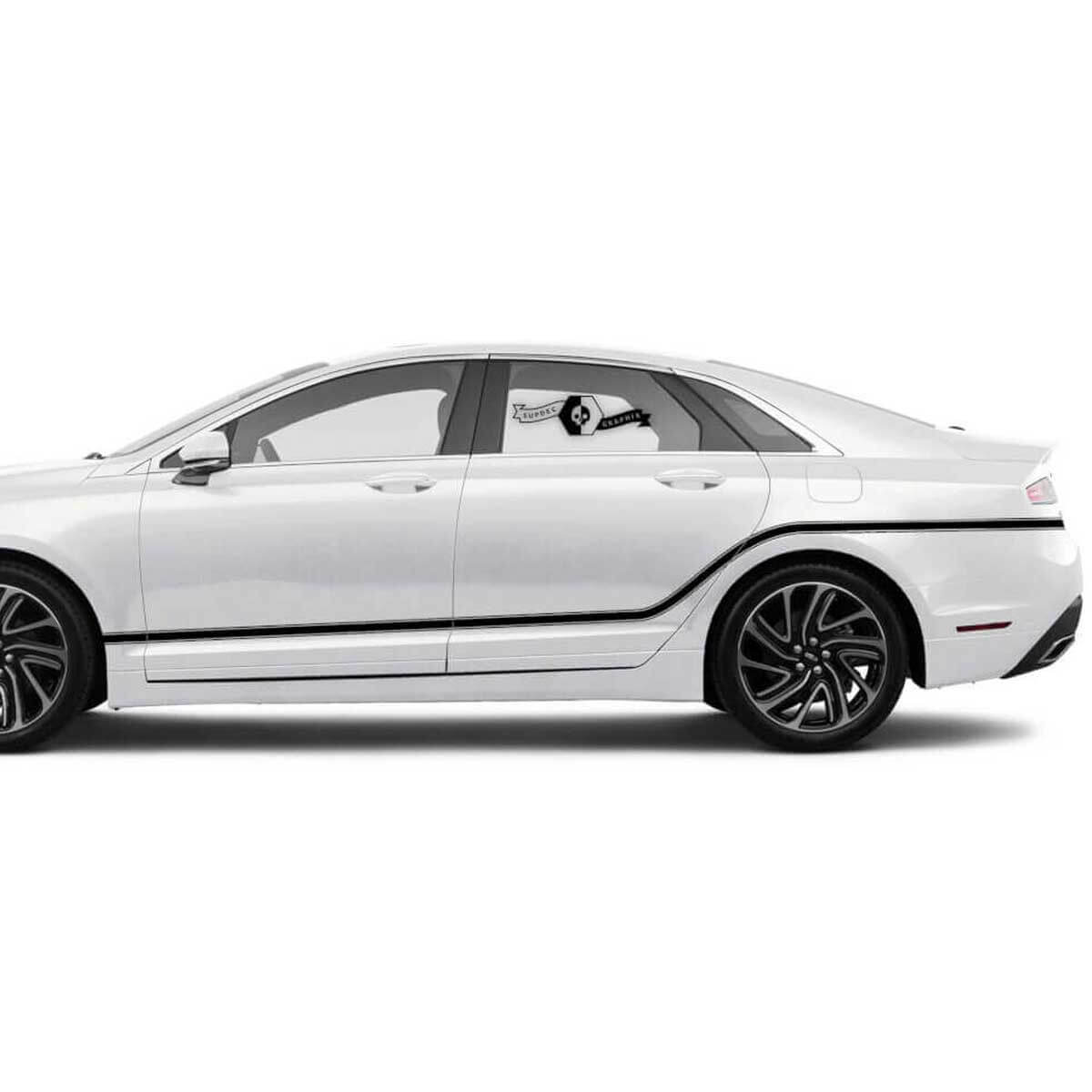 Gebogen Zijstrepen Vinyl Decal Kit voor Lincoln MKZ 2020
