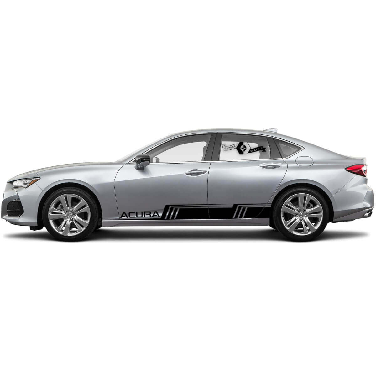 2x Acura 2021 TLX Deuren Zijkant Meerdere Kleuren Logo Graphics Acura TLX Auto Racing Vinyl Sticker Decal
