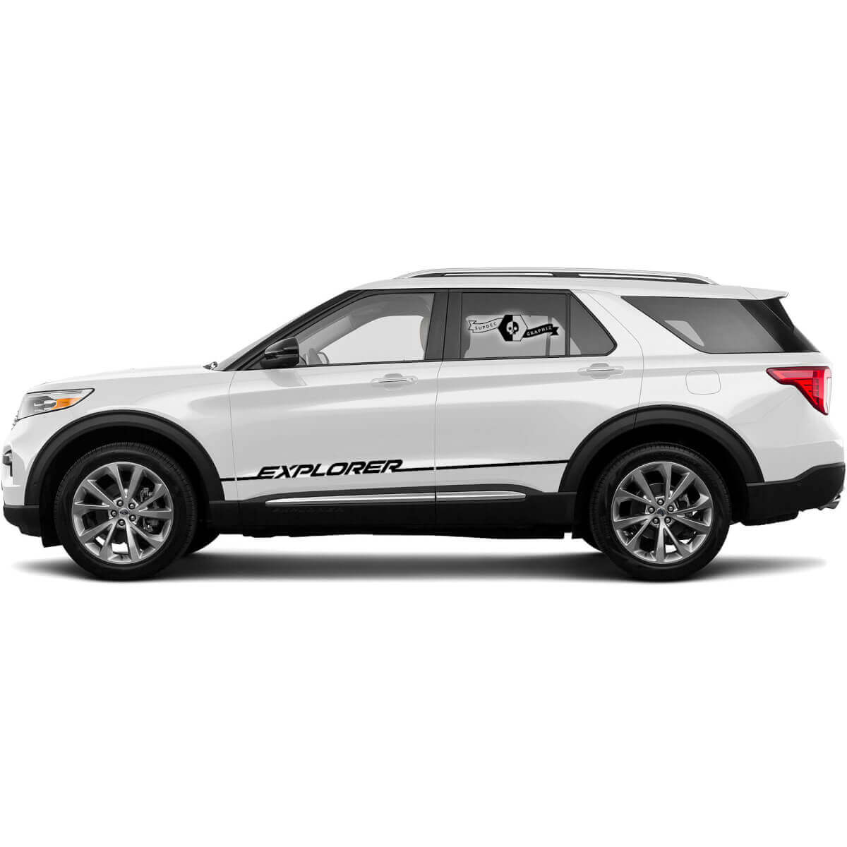 2x 2021 Ford Explorer Logo Deur Nieuwe Stickers Zijkant Stickers Graphics Vinyl
