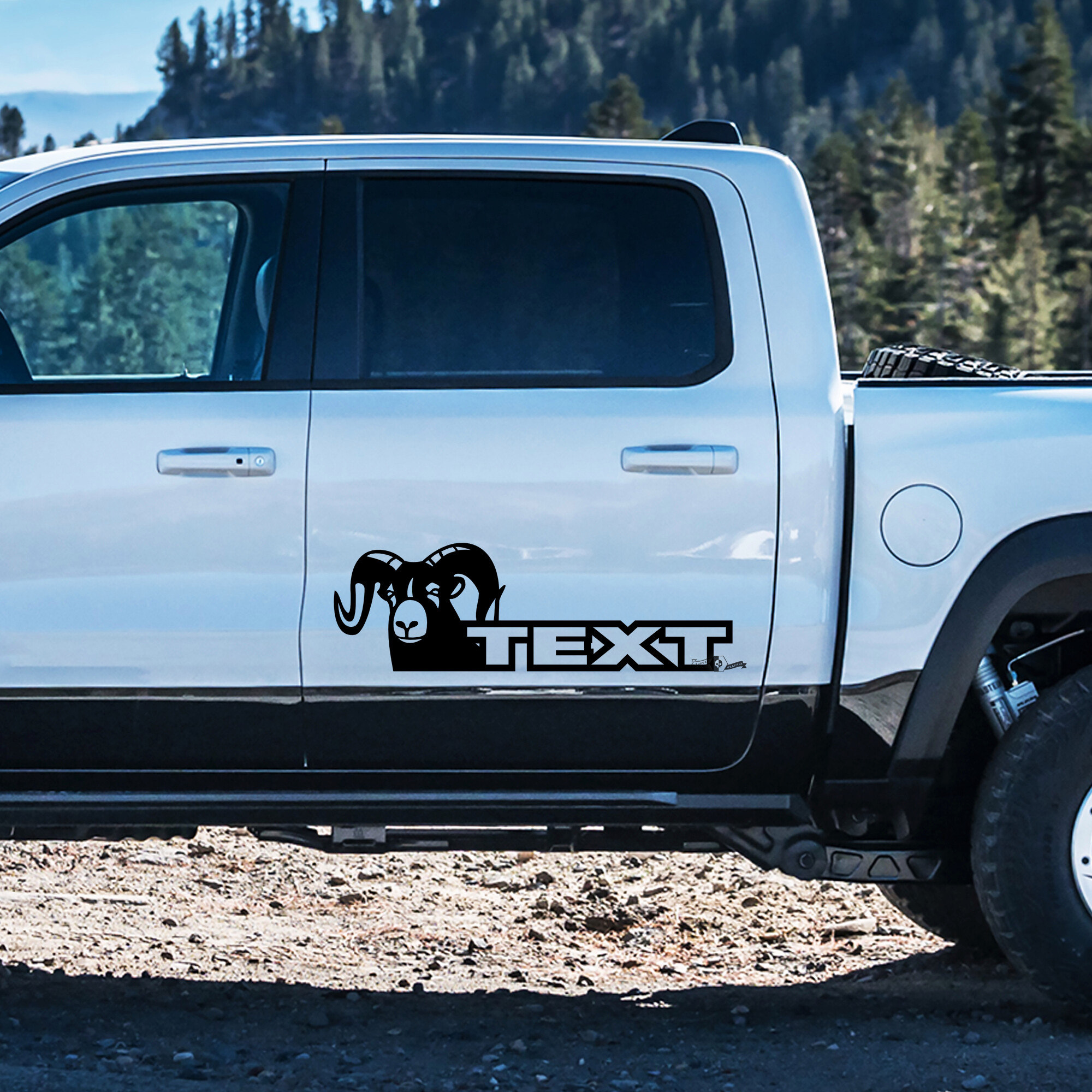 Aangepaste Tekst Hemi Stijl Deurzij Vinyl Decal Sticker voor Dodge Ram 1500