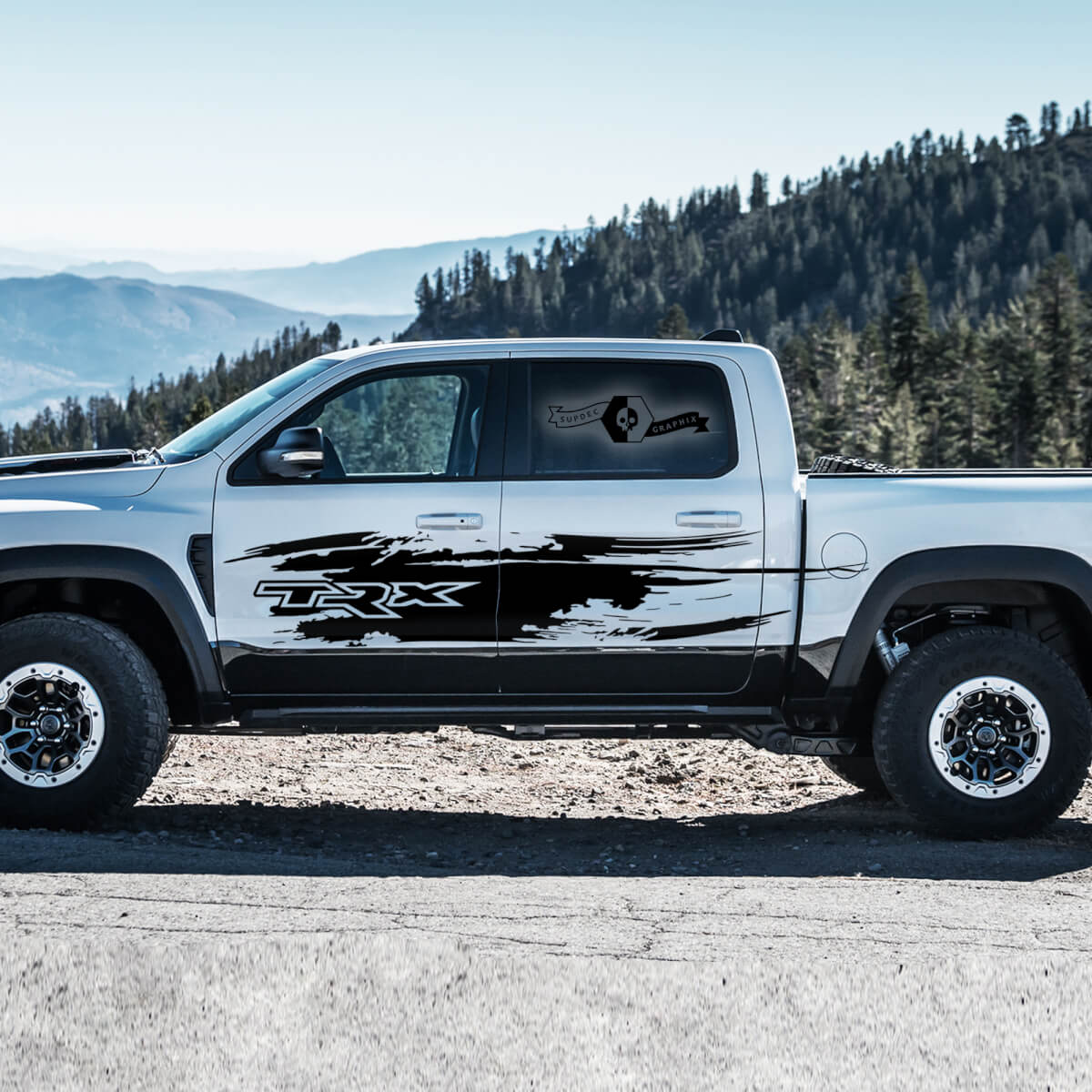 2x Dodge 2022+ 1500 RAM TRX Rebellen Deuren Splash Wrap Truck Vinyl -stickers Graphics