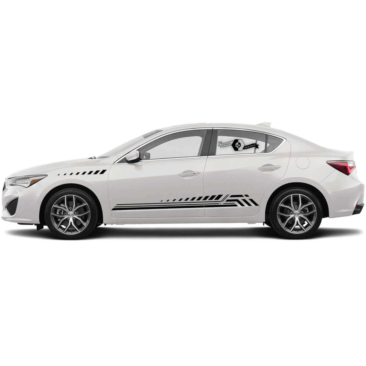 Techno Style Strepen Zij Vinyl Decal Sticker voor Acura ILX 2021