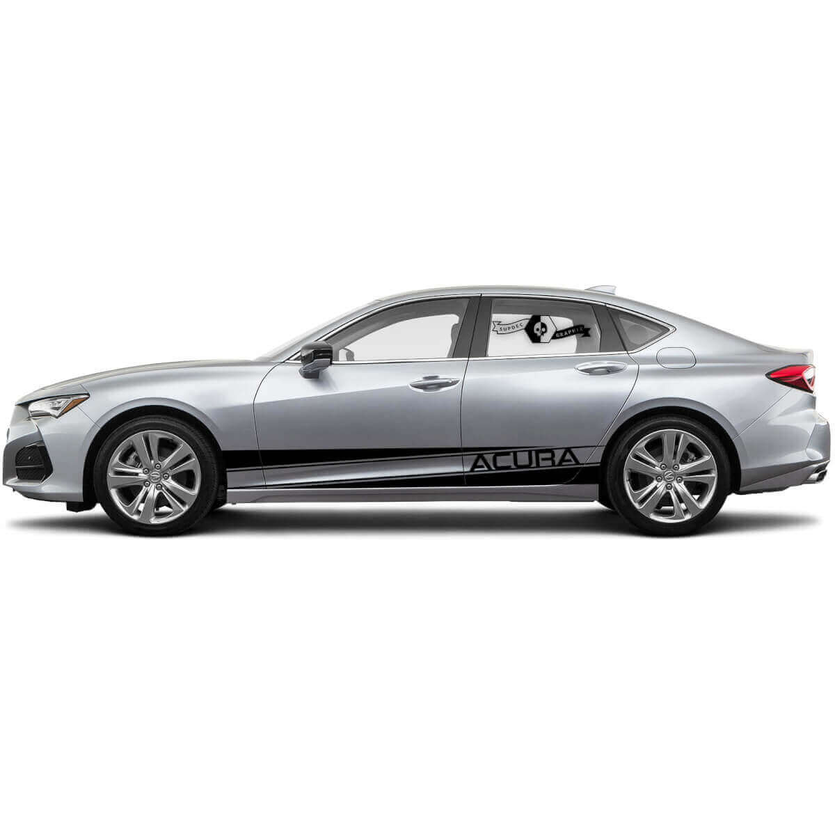 Merkletters en accentstrepen zijkant vinyl decal sticker voor Acura TLX 2021