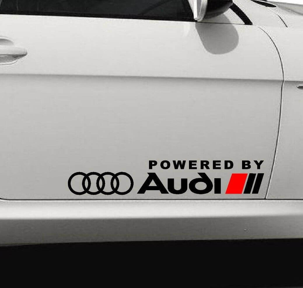 2 AANGEDREVEN DOOR AUDI A3 A4 A6 A8 RS3 RS4 stickers decals
