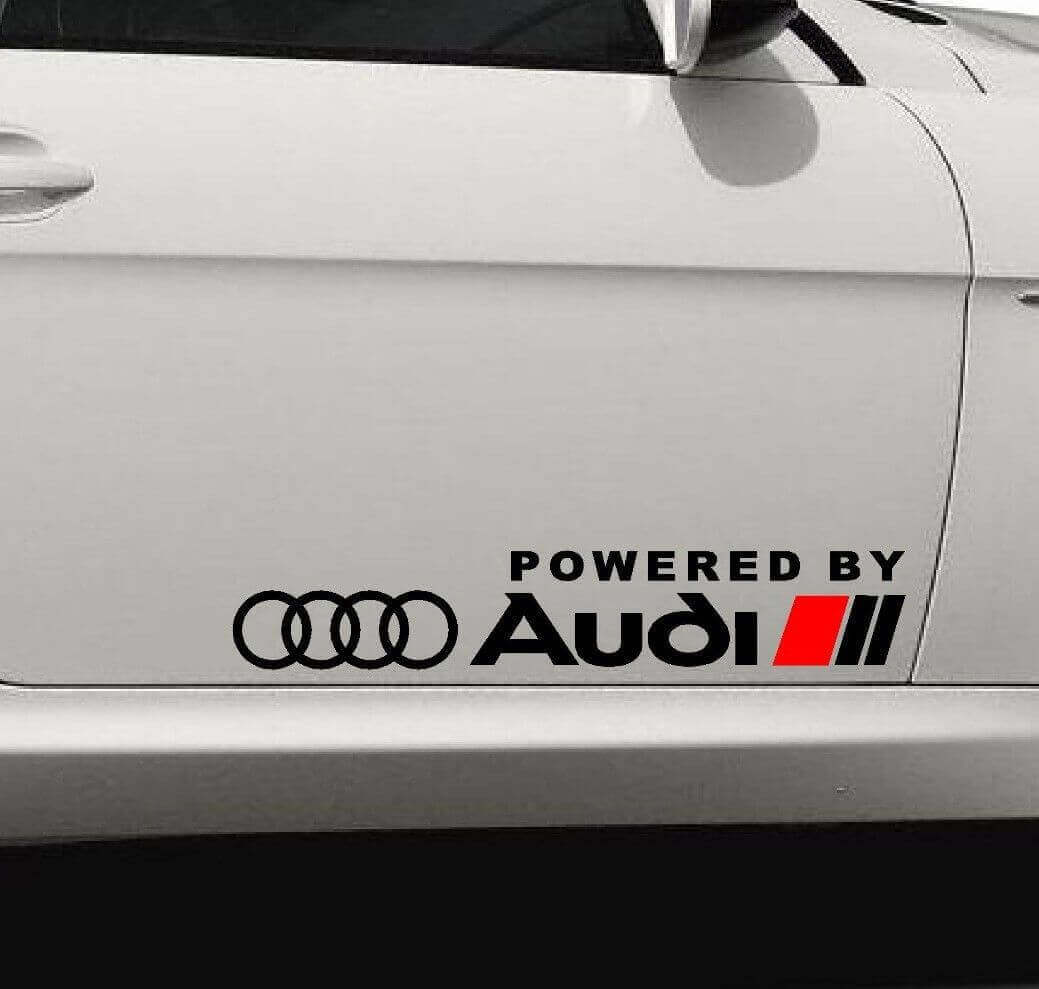 Aangedreven door Audi Zijkant Deur Vinyl Stickers Set voor Audi