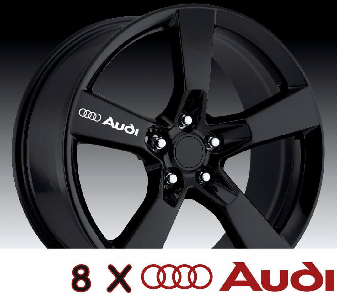8 X AUDI Wielen Deurhendel Decals Stickers Graphics Vinyl