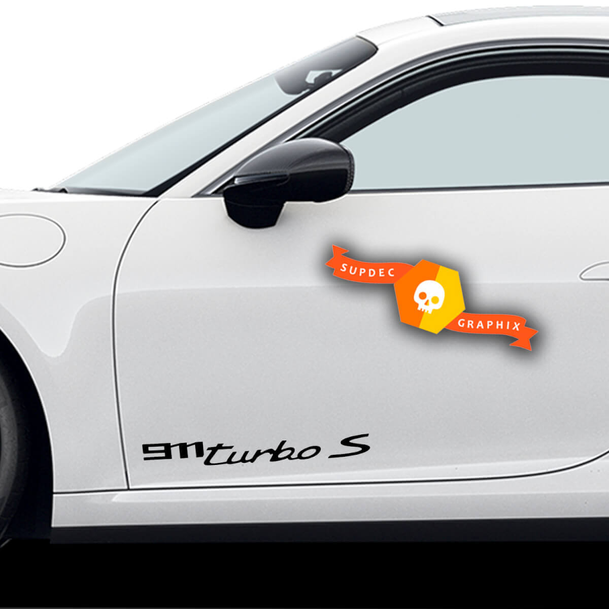 Paar Porsche Stickers Porsche 911 Carrera Turbo S Deurzijde Decal Sticker
