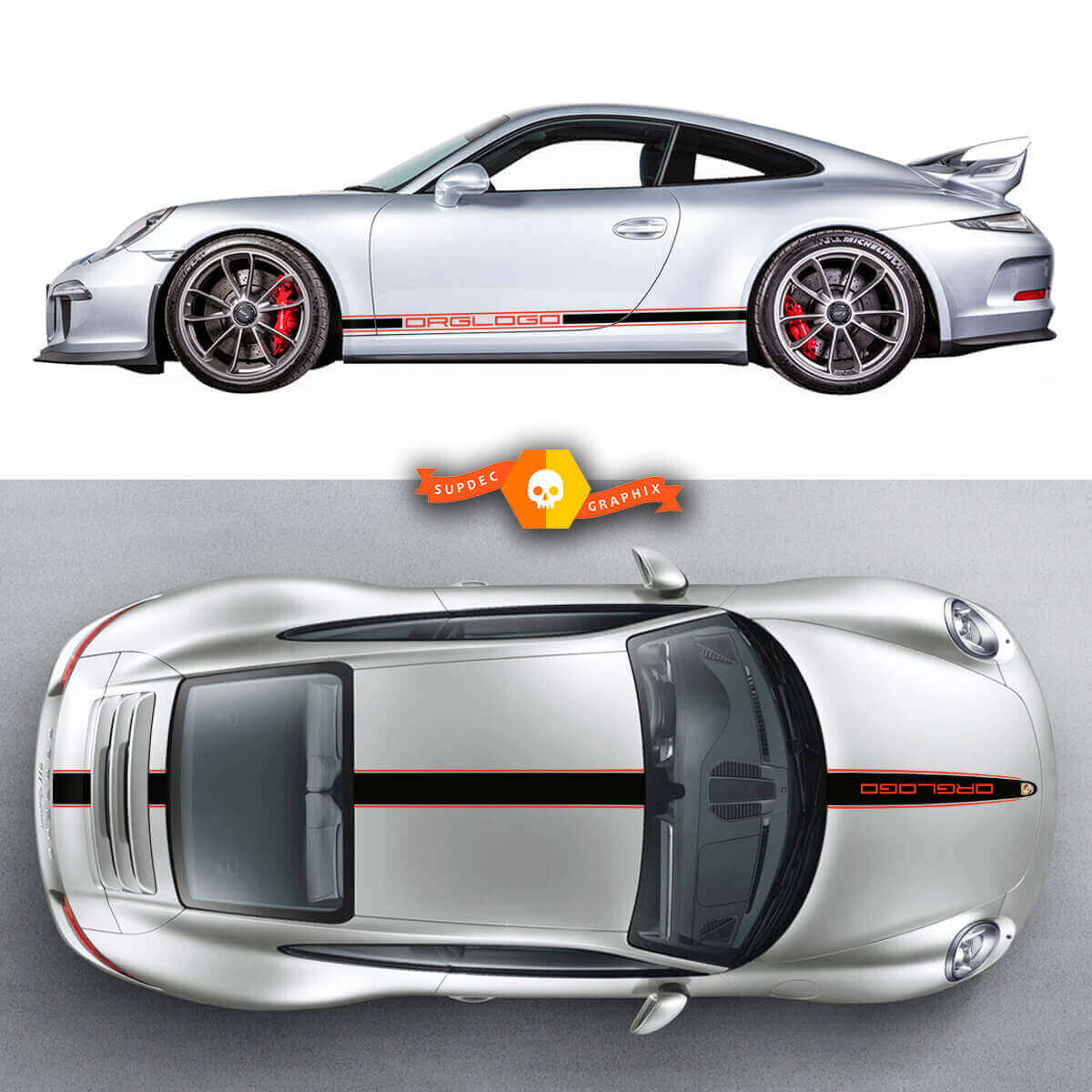 Racestrepen Zijscherm Motorkap Dak Kofferbak Vinyl Decal Sticker Voor Porsche 911 Porsche Carrera