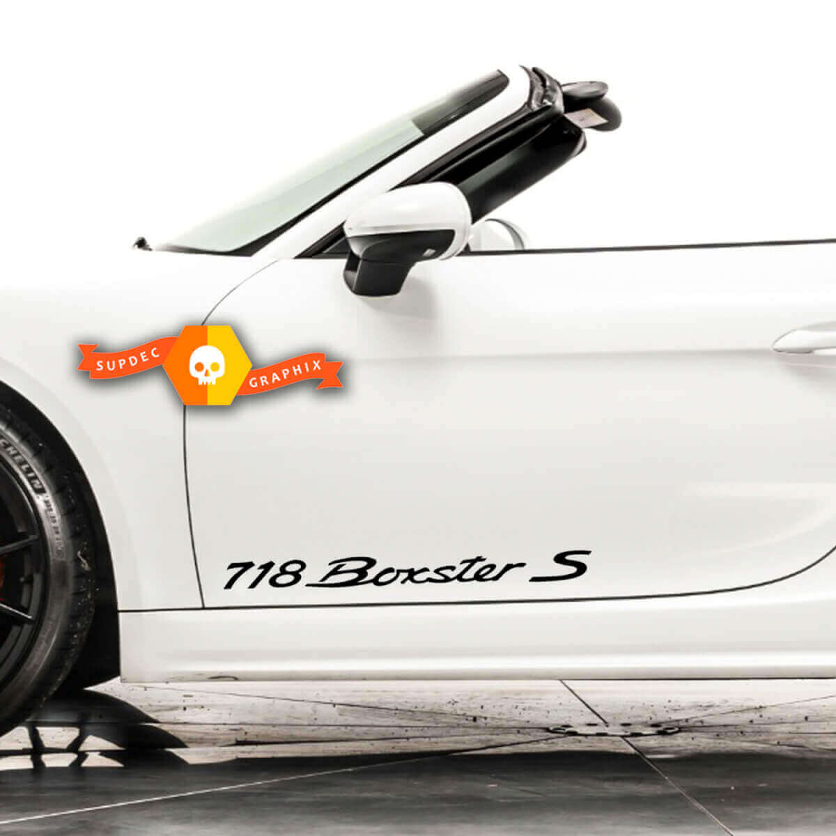 718 Boxster S Deurzijde Vinyl Decal Set voor Porsche 718
