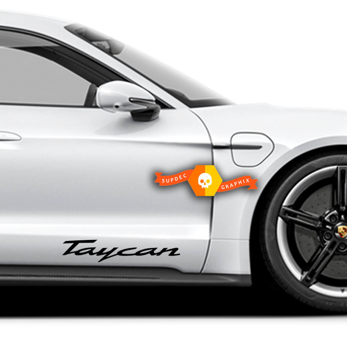 Paar Porsche Stickers Taycan Porsche Deuren Zijkant Sticker
