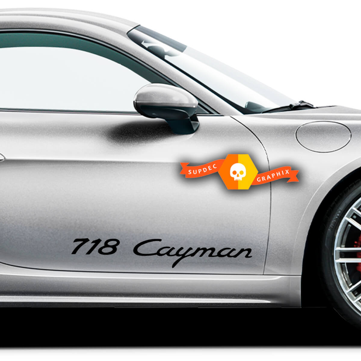 Paar Porsche Stickers Cayman 718 Porsche Deuren Zijkant Sticker
