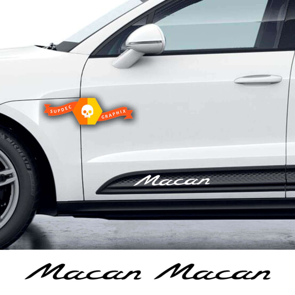 Macan zijdeur vinyl decal set voor Porsche Macan