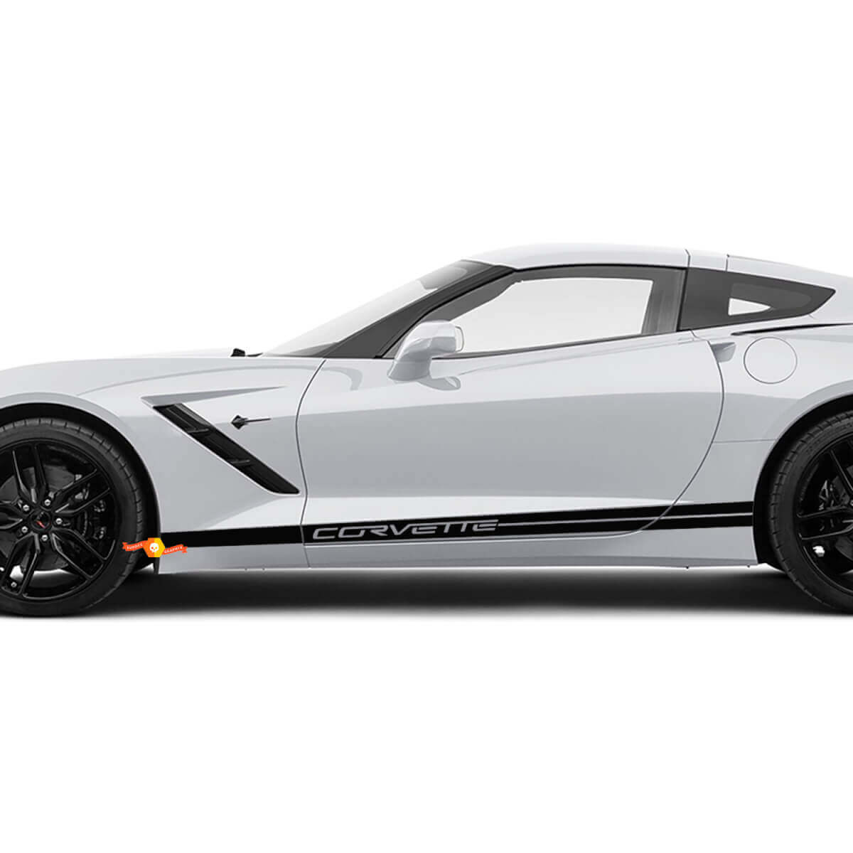 Corvette Rocker Panel Strepen Vinyl Stickers Sticker voor Chevy Corvette C8
