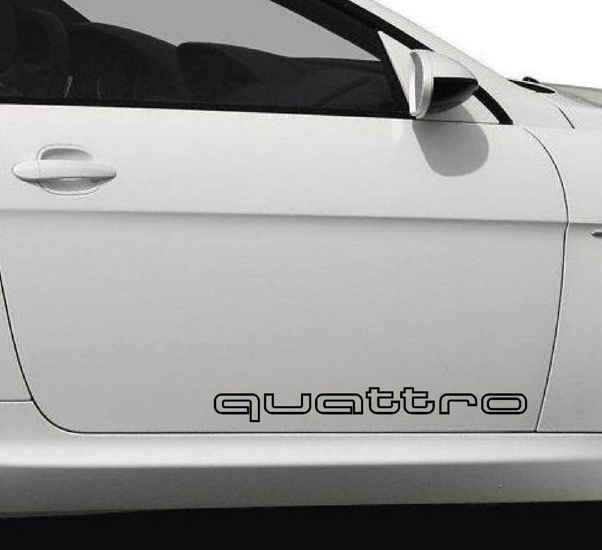 Quattro Outline Lettering Side Door Vinyl Stickerset voor Audi Auto's