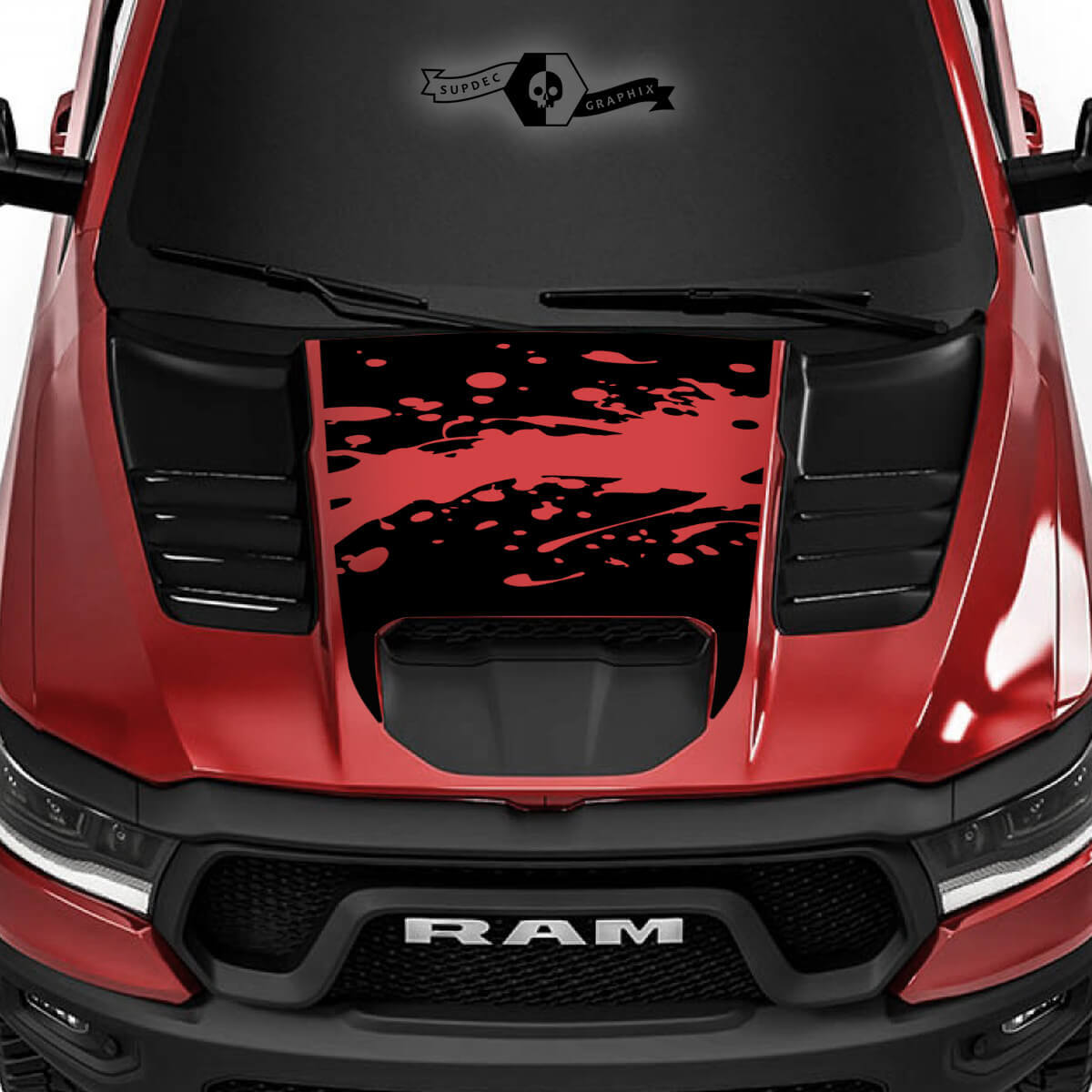 Modderspatspoiler Capuchon Vinyl Sticker voor Dodge Ram 1500 Rebel TRX