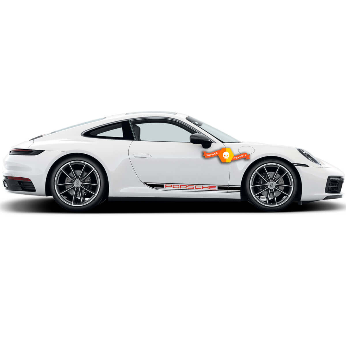 2 Porsche 911 992 turbo S Zijstreep Rokpaneel Strepen Deuren Kit Sticker
